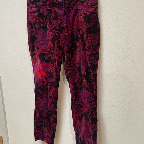 Anthropologie Red and Purple Slim Pants - Picture 2 of 5